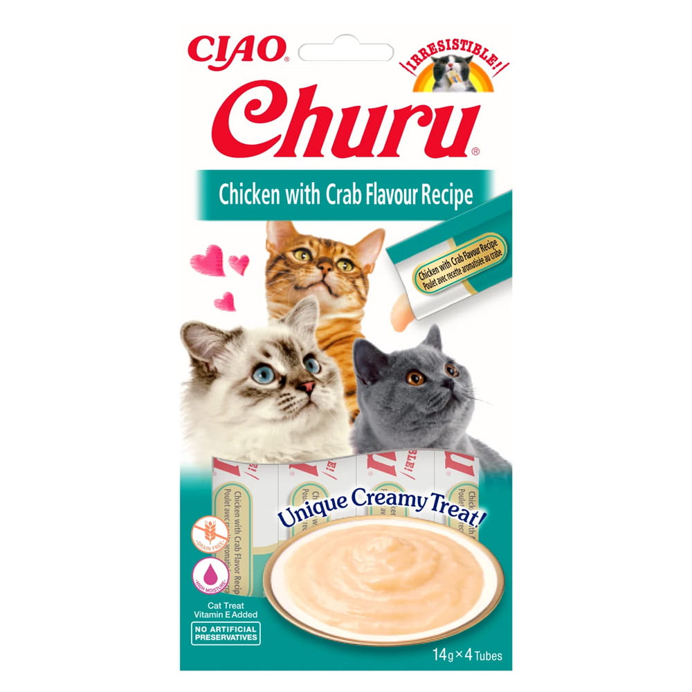 Inaba Churu Przysmak dla Kota Kurczak z Krabem 4x14g